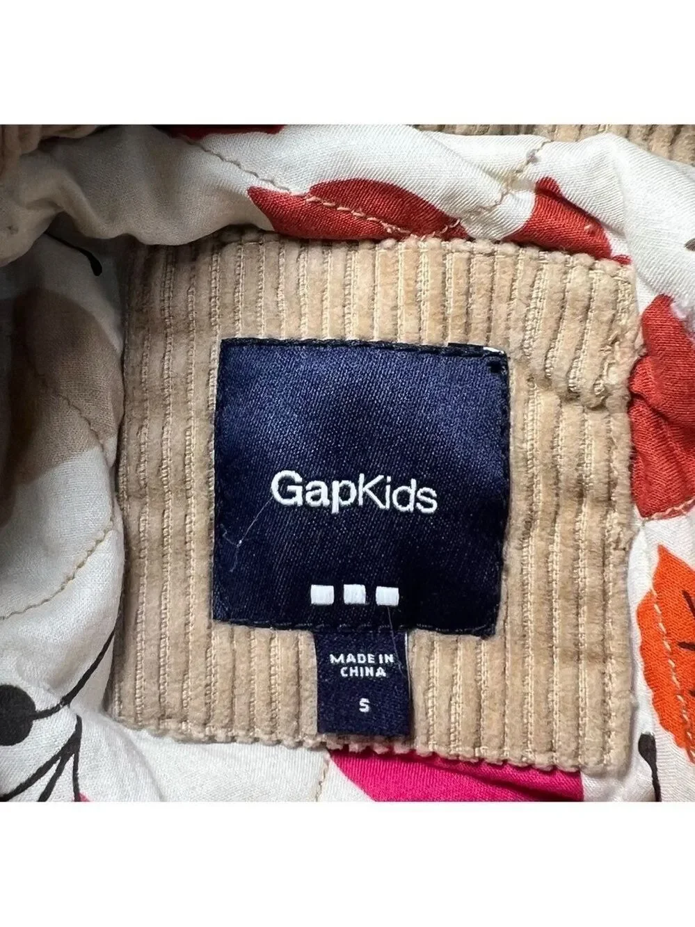 Gap Girl’s Corduroy Pea Coat Camel Size Small